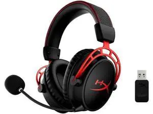 HyperX Cloud Alpha Wireless - Gaming Headset for PC, 300-hour battery life, DTS Headphone:X Spatial Audio, Memory foam, Dual Chamber Drivers, Noise-Canceling Mic, Durable Aluminum Frame (Red) HyperX Cloud Alpha Wireless - Gaming Headset for PC, 300-hour battery life, DTS Headphone:X Spatial Audio, Memory foam, Dual Chamber Drivers, Noise-Canceling Mic, Durable Aluminum Frame (Red)