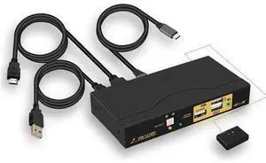 wusu 4K@60Hz 2 Port KVM HDMI + USB-C with Audio and Cables, HDMI KVM Switch USB C for 2 Mac/Computers/Mobile Phone Sharing Monitor Keyboard Mouse wusu 4K@60Hz 2 Port KVM HDMI + USB-C with Audio and Cables, HDMI KVM Switch USB C for 2 Mac/Computers/Mobile Phone Sharing Monitor Keyboard Mouse