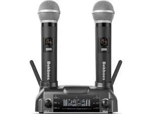 Professional Dual Dynamic Handheld UHF Wireless Microphone System, Magnetic Inductive Wireless Charging, 165ft Range for Home Karaoke/Meeting/Party/Church/Wedding Professional Dual Dynamic Handheld UHF Wireless Microphone System, Magnetic Inductive Wireless Charging, 165ft Range for Home Karaoke/Meeting/Party/Church/Wedding