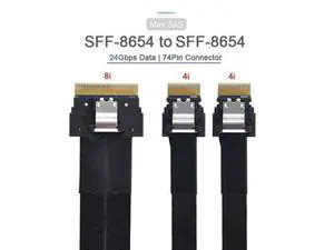 SFF-8654 8i 74Pin Male to Dual SFF-8654 4i 38Pin Male PCI-E Ultraport Slimline SAS Slim 4.0 Cable 40cm PCI-Express SFF-8654 8i 74Pin Male to Dual SFF-8654 4i 38Pin Male PCI-E Ultraport Slimline SAS Slim 4.0 Cable 40cm PCI-Express