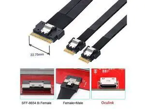 40cm SFF-8654 8i 74Pin Male to Dual SFF-8654 4i 38Pin Male PCI-E Ultraport Slimline SAS Slim 4.0 Cable PCI-Express 40cm SFF-8654 8i 74Pin Male to Dual SFF-8654 4i 38Pin Male PCI-E Ultraport Slimline SAS Slim 4.0 Cable PCI-Express