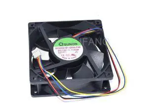 Ventilador de refrigeración de servidor SUNON EFE0381B1-Q020-F9B DC12V, 7,92 W, 140x140x38mm, cuatro cables Ventilador de refrigeración de servidor SUNON EFE0381B1-Q020-F9B DC12V, 7,92 W, 140x140x38mm, cuatro cables