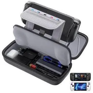 Carrying Case Compatible with Steam Deck/ROG Ally, Protective Hard Shell Travel Case Fits Charger & Dock, Portable Bag for Steam Deck OLED/ROG Ally X Carrying Case Compatible with Steam Deck/ROG Ally, Protective Hard Shell Travel Case Fits Charger & Dock, Portable Bag for Steam Deck OLED/ROG Ally X