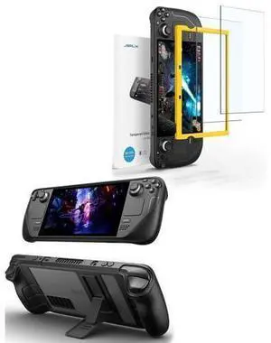 PC0105 Steam Deck Case with Adjustable Angle Stand + 2-Pack Steam Deck Screen Protector PC0105 Steam Deck Case with Adjustable Angle Stand + 2-Pack Steam Deck Screen Protector