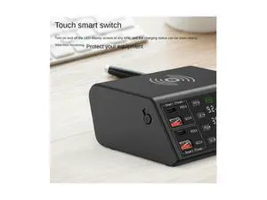 Multi-Port Cell Phone Charger 4-Way Charger 100W Power Compatible Led ligent Digital Display Screen,With EU Plug Multi-Port Cell Phone Charger 4-Way Charger 100W Power Compatible Led ligent Digital Display Screen,With EU Plug