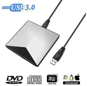 External Aluminum Optical DVD Drive USB 3.0 CD DVD +/-RW Burner Rewriter Player For Laptop Desktop PC Support Windows Mac OS External Aluminum Optical DVD Drive USB 3.0 CD DVD +/-RW Burner Rewriter Player For Laptop Desktop PC Support Windows Mac OS