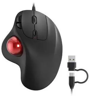 M509 Trackball Mouse Wired, Ergonomic Design, Easy Thumb Control, Precise & Smooth Tracking, 2-in-1 Interface (Type A &Type C), Compatible for PC, Laptop, Mac, Windows(Red). M509 Trackball Mouse Wired, Ergonomic Design, Easy Thumb Control, Precise & Smooth Tracking, 2-in-1 Interface (Type A &Type C), Compatible for PC, Laptop, Mac, Windows(Red).