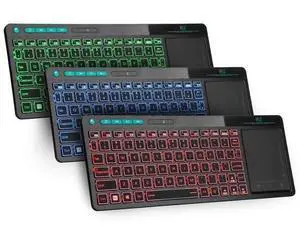 K18 Plus Wireless 3-LED Color Backlit Multimedia Keyboard with Multi-Touch Big Size Trackpad,Rechargable Keyboard for Android TV Box,PC,Smart TV,Xbox,Raspberry Pi, HTPC IPTV,Windows, MacOS K18 Plus Wireless 3-LED Color Backlit Multimedia Keyboard with Multi-Touch Big Size Trackpad,Rechargable Keyboard for Android TV Box,PC,Smart TV,Xbox,Raspberry Pi, HTPC IPTV,Windows, MacOS