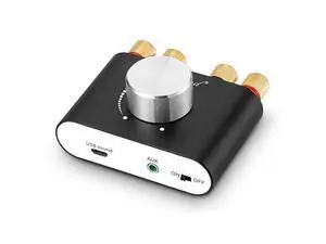 Mini Bluetooth 5.0 Power Amplifier, Stereo Hi-Fi Digital Amp 2.0 Channel 50W×2 with AUX/USB/Bluetooth Input, Wireless Audio Receiver, PC Sound Card with Power Supply (Black) Mini Bluetooth 5.0 Power Amplifier, Stereo Hi-Fi Digital Amp 2.0 Channel 50W×2 with AUX/USB/Bluetooth Input, Wireless Audio Receiver, PC Sound Card with Power Supply (Black)