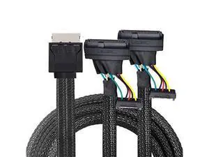 OCuLink PCIe PCI-Express SFF-8611 8X 8-Lane to Dual SFF-8639 U.2 4X SSD Data Active Cable 50cm OCuLink PCIe PCI-Express SFF-8611 8X 8-Lane to Dual SFF-8639 U.2 4X SSD Data Active Cable 50cm