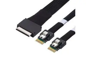 To Dual SFF-8654 Slimline 4x SSD Data Active Cable 50cm OCuLink PCIe PCI-Express SFF-8611 8x 8-Lane To Dual SFF-8654 Slimline 4x SSD Data Active Cable 50cm OCuLink PCIe PCI-Express SFF-8611 8x 8-Lane