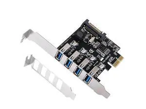 4 Ports USB 3.0 to PCI Express Expansion Card USB 3.0 PCI-e Controller Hub for Desktop PC with 8 cm Low Profile Bracket 4 Ports USB 3.0 to PCI Express Expansion Card USB 3.0 PCI-e Controller Hub for Desktop PC with 8 cm Low Profile Bracket