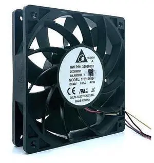 12cm 48V High Speed Cooling Fan for Delta THB1248B 12025 120X120X25mm 48VDC 0.75A 4Lines Dual Ball Bearing for HW Device 12cm 48V High Speed Cooling Fan for Delta THB1248B 12025 120X120X25mm 48VDC 0.75A 4Lines Dual Ball Bearing for HW Device