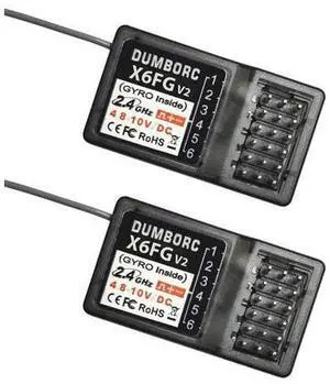 ATA HOBBY DUMBORC 2 Pcs X6FG(Built in Gyro) 6 Channels 2.4GHz RC Receiver for DUMBORC X6/X4/X5/X6PM-350 Transmitter RC Car Boat Tank Drifting Car ATA HOBBY DUMBORC 2 Pcs X6FG(Built in Gyro) 6 Channels 2.4GHz RC Receiver for DUMBORC X6/X4/X5/X6PM-350 Transmitter RC Car Boat Tank Drifting Car