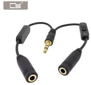 NGFF Stereo Male 3.5mm to Double mono 3.5mm Female Audio Headphone Y Splitter Adapter Cable with Volume Switch NGFF Stereo Male 3.5mm to Double mono 3.5mm Female Audio Headphone Y Splitter Adapter Cable with Volume Switch