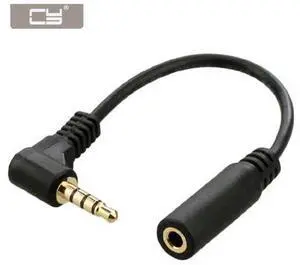CYDZ 10cm Right Angled 90 Degree 3.5mm 4 poles Audio Stereo Male to Female Extension Cable CYDZ 10cm Right Angled 90 Degree 3.5mm 4 poles Audio Stereo Male to Female Extension Cable