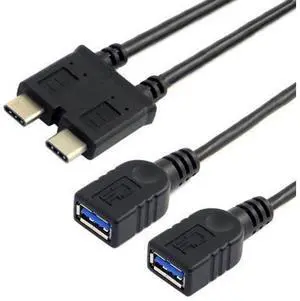 CYDZ Dual Cable USB 3.1 Type-C to 3.0 A Female OTG Data Cable for 13 inch Laptop Pro CYDZ Dual Cable USB 3.1 Type-C to 3.0 A Female OTG Data Cable for 13 inch Laptop Pro