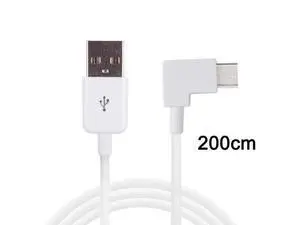 CYDZ 2m Right Angled USB 3.1 Type C USB-C to USB 2.0 Cable for Tablet & Mobile Phone White CYDZ 2m Right Angled USB 3.1 Type C USB-C to USB 2.0 Cable for Tablet & Mobile Phone White