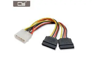 CYDZ IDE 4pin to Dual SATA 15P Y Splitter 10cm Hard Disk Power Supply Extension Cable CYDZ IDE 4pin to Dual SATA 15P Y Splitter 10cm Hard Disk Power Supply Extension Cable