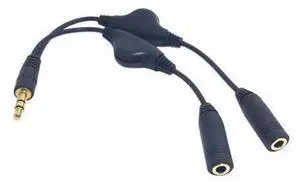 CYDZ 3.5mm Male to Double 3.5mm Female Headphone Y Splitter Cable with Volume Control Switch CYDZ 3.5mm Male to Double 3.5mm Female Headphone Y Splitter Cable with Volume Control Switch