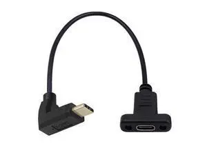 USB 3.1 Type C USB-C Male to USB-C Female Extension Data Cable 90 Degree Up & Down Angled 30cm USB 3.1 Type C USB-C Male to USB-C Female Extension Data Cable 90 Degree Up & Down Angled 30cm