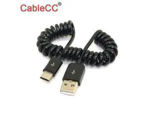 Stretch USB-C 3.1 Type C Male to Standard USB 2.0 A Male Data Cable High Quality for N1 Tablet & Mobile Phone 1m Stretch USB-C 3.1 Type C Male to Standard USB 2.0 A Male Data Cable High Quality for N1 Tablet & Mobile Phone 1m