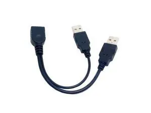 CYDZ BK USB 2.0 Female A to Dual A Male Extra Power Data Y Cable for 2.5" Hard Disk CYDZ BK USB 2.0 Female A to Dual A Male Extra Power Data Y Cable for 2.5" Hard Disk