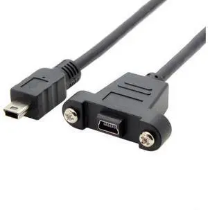 50cm Mini USB Cable 5 Pin Male to Female Panel Mount Type Mini USB Extension Adapter Cable 50cm Mini USB Cable 5 Pin Male to Female Panel Mount Type Mini USB Extension Adapter Cable