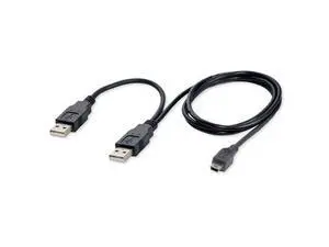 USB2.0 2 Male to Mini 5 Pin Y Cable Data and Power Cable for Hard Disk Drive CAS USB2.0 2 Male to Mini 5 Pin Y Cable Data and Power Cable for Hard Disk Drive CAS