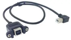 CYDZ 90 Degree Left Angled USB B Type Male to Female extension cable with screws for Panel Mount 50cm CYDZ 90 Degree Left Angled USB B Type Male to Female extension cable with screws for Panel Mount 50cm
