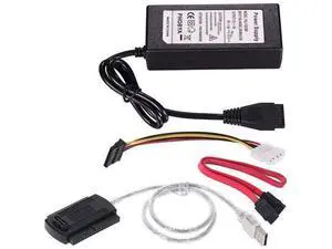 SATA PATA IDE Drive to USB 2.0 Adapter Converter Cable for Hard Drive Disk HDD 2.5 inch 3.5 inch with External EU Plug SATA PATA IDE Drive to USB 2.0 Adapter Converter Cable for Hard Drive Disk HDD 2.5 inch 3.5 inch with External EU Plug