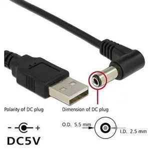 CYDZ 80cm USB 2.0 A Type Male to Right Angled 90 Degree 5.5 x 2.5mm DC 5V Power Plug Barrel Connector Charge Cable CYDZ 80cm USB 2.0 A Type Male to Right Angled 90 Degree 5.5 x 2.5mm DC 5V Power Plug Barrel Connector Charge Cable
