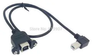 CYDZ 90 Degree Right Angled USB B Type Male to Female Extension Cable with Screws for Panel Mount 50cm CYDZ 90 Degree Right Angled USB B Type Male to Female Extension Cable with Screws for Panel Mount 50cm