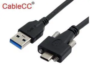USB 3.1 Type-C Dual Screw Locking to Standard USB 3.0 Data Cable 1.2m Panel Mount Type USB 3.1 Type-C Dual Screw Locking to Standard USB 3.0 Data Cable 1.2m Panel Mount Type