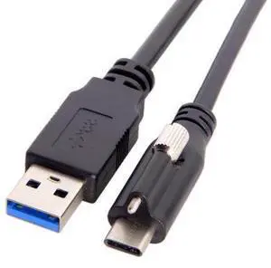CY USB 3.1 Type-C Locking Connector to Standard USB3.0 Data Cable 1.2m With Panel Mount Screw CY USB 3.1 Type-C Locking Connector to Standard USB3.0 Data Cable 1.2m With Panel Mount Screw