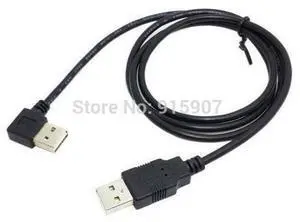 Cablecc 100cm USB 2.0 Male to Male Data Cable Reversible Design Left & Right Angled 90 Degree Cablecc 100cm USB 2.0 Male to Male Data Cable Reversible Design Left & Right Angled 90 Degree