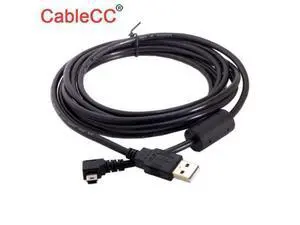 Mini USB B Type 5pin Male Left Angled 90 Degree to USB 2.0 Male Data Cable with Ferrite 3.0m Mini USB B Type 5pin Male Left Angled 90 Degree to USB 2.0 Male Data Cable with Ferrite 3.0m