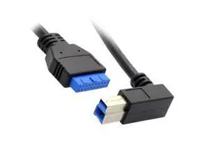 90 D Left angled USB 3.0 B Type Male to 3.0 Motherboard 19pin Header Cable 50cm 90 D Left angled USB 3.0 B Type Male to 3.0 Motherboard 19pin Header Cable 50cm