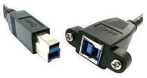 Super Speed USB 3.0 Backpanel Mount B Female to Male B Type Extension Cable 0.5M Super Speed USB 3.0 Backpanel Mount B Female to Male B Type Extension Cable 0.5M