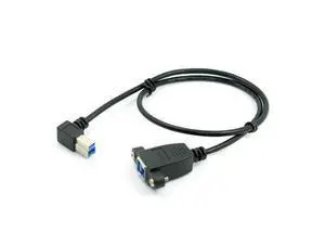 USB 3.0 Back Panel Mount B Type Female To Right Angled 90 Degree B Type Male Extension Cable 0.5m USB 3.0 Back Panel Mount B Type Female To Right Angled 90 Degree B Type Male Extension Cable 0.5m
