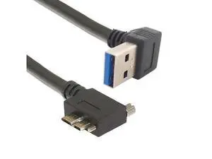 Locking Screws Panel Cable Down Direction Right Angled 90 Degree A plug to Micro B Plug USB 3.0 Left Angled 0.4M Locking Screws Panel Cable Down Direction Right Angled 90 Degree A plug to Micro B Plug USB 3.0 Left Angled 0.4M