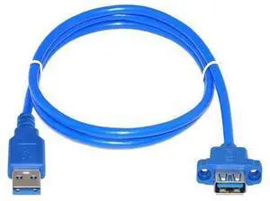 USB 3.0 A Type Male to Female Extension Cable with Panel Mount Screws Holes USB 3.0 A Type Male to Female Extension Cable with Panel Mount Screws Holes