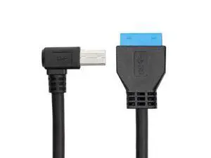 50cm USB 3.0 B Type Male to 3.0 Motherboard 19pin Header Cable 90 Degree Left angled 50cm USB 3.0 B Type Male to 3.0 Motherboard 19pin Header Cable 90 Degree Left angled