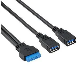 2 Ports USB 3.0 Female to Motherboard 20pin Header Cable 10cm 2 Ports USB 3.0 Female to Motherboard 20pin Header Cable 10cm