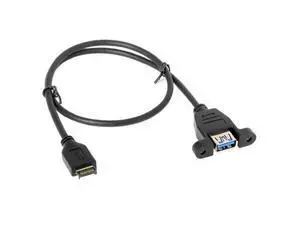 USB 3.1 Front Panel Header to USB 3.0 Type-A Female Extension Cable 50cm Panel Mount Type USB 3.1 Front Panel Header to USB 3.0 Type-A Female Extension Cable 50cm Panel Mount Type