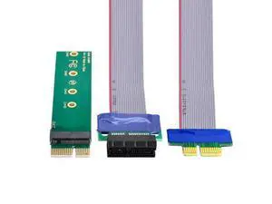 NVME AHCI NGFF M-key SSD to PCI-E 3.0 1x x1 Vertical Adapter with PCI-E Cable Male to Female Extension NVME AHCI NGFF M-key SSD to PCI-E 3.0 1x x1 Vertical Adapter with PCI-E Cable Male to Female Extension