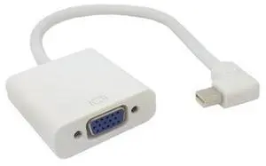 90 Degree Right Angled Mini DP DisplayPort Male to VGA RGB Monitor Projector Adapter Cable White Color 90 Degree Right Angled Mini DP DisplayPort Male to VGA RGB Monitor Projector Adapter Cable White Color