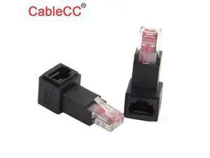 CableCC Down Angled 90 Degree 8P8C FTP STP UTP Cat 5e Male to Female Lan Ethernet Network Extension Adapter CableCC Down Angled 90 Degree 8P8C FTP STP UTP Cat 5e Male to Female Lan Ethernet Network Extension Adapter