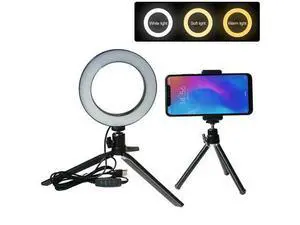 6'' LED Ring Light with Tripod + Mobile Phone Clip + Tripod for Selfie Make up 6'' LED Ring Light with Tripod + Mobile Phone Clip + Tripod for Selfie Make up