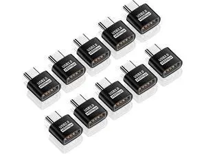 USB C to USB Adapter, USB Type C Male to USB 2.0 Female Extension Connector, USB to USB C Adapter, Support 480Mbps Data Transfer, OTG Function and Charging for Phone, Laptop (10 Black) USB C to USB Adapter, USB Type C Male to USB 2.0 Female Extension Connector, USB to USB C Adapter, Support 480Mbps Data Transfer, OTG Function and Charging for Phone, Laptop (10 Black)